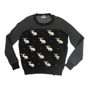 WALLACE XS JACKALOPE BLACK AND WHITE SWEATER